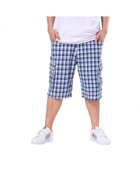 L.A. Checked Navy Shorts