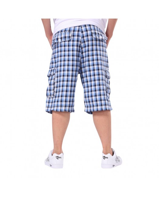 L.A. Checked Navy Shorts