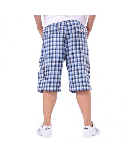 L.A. Checked Navy Shorts