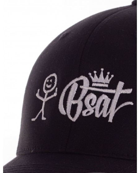 BSAT Stickman Embroidery Cap Shape Black