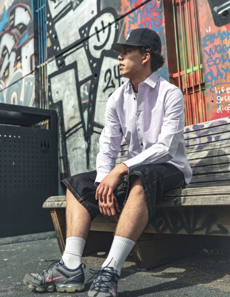 BSAT Studio Shirt – Stripe Lilac