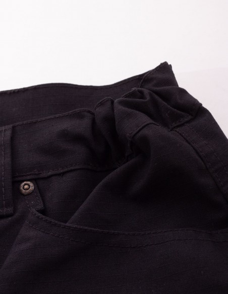 BSAT Heavy Weight Regular Fit Cargo Pants Black *Stretch Waist™*