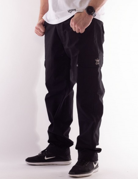 BSAT Heavy Weight Regular Fit Cargo Pants Black *Stretch Waist™*