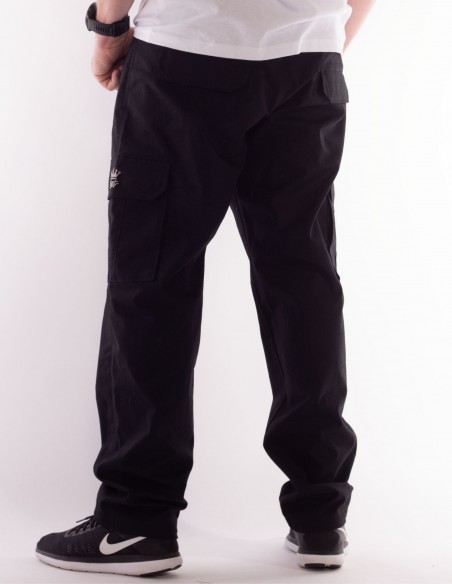 BSAT Heavy Weight Regular Fit Cargo Pants Black *Stretch Waist™*