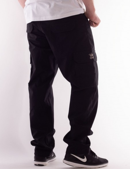 BSAT Heavy Weight Regular Fit Cargo Pants Black *Stretch Waist™*