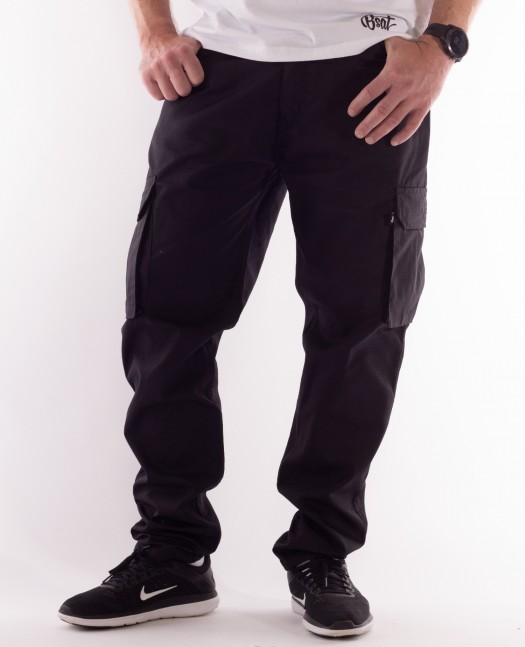 BSAT Tapered Fit Cargo Pants Black