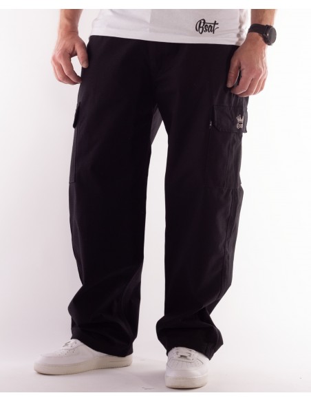 BSAT Heavy Weight Baggy Combat Cargo Black *Stretch Waist™*
