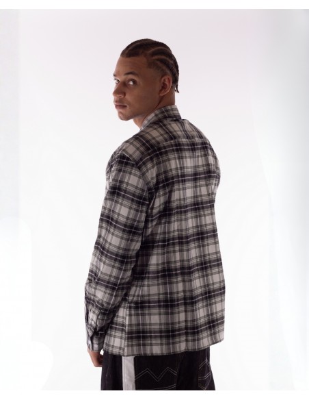 BSAT Studio Flannel Zip Shirt – Grid Olive