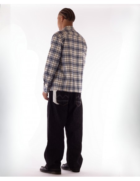 BSAT Studio Flannel Zip Shirt – Grid Navy