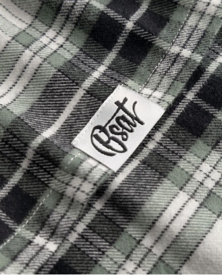 BSAT Studio Flannel Zip Shirt – Grid Olive