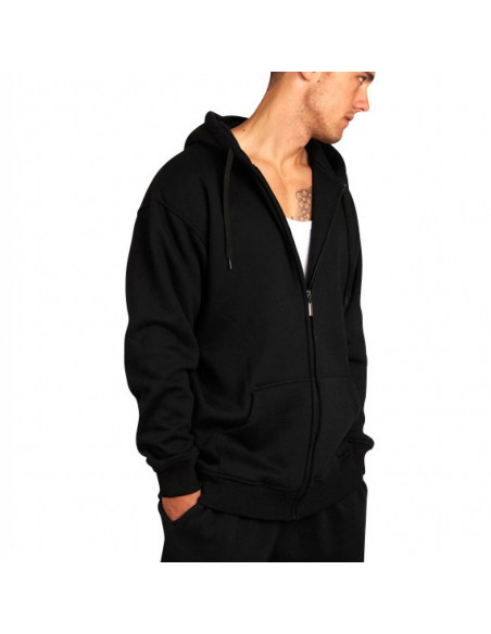 Townz Zip Black Plain Hoody
