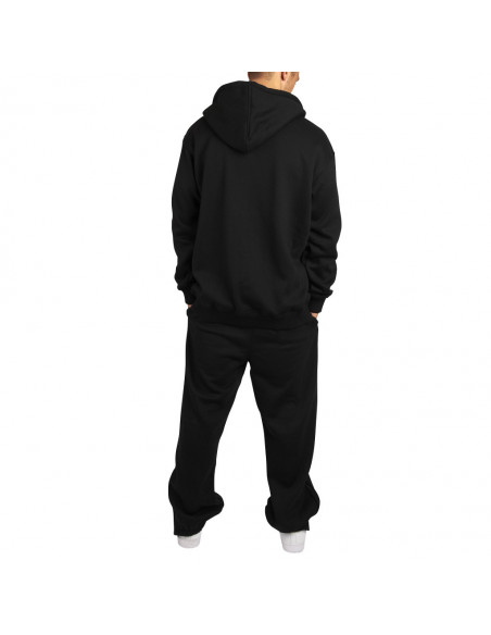 Townz Zip Black Plain Hoody