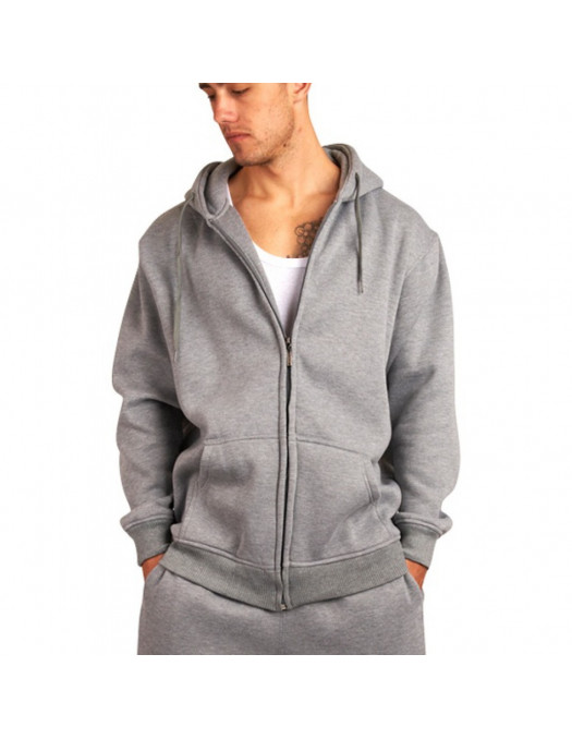Townz Zip Grey Plain Hoody