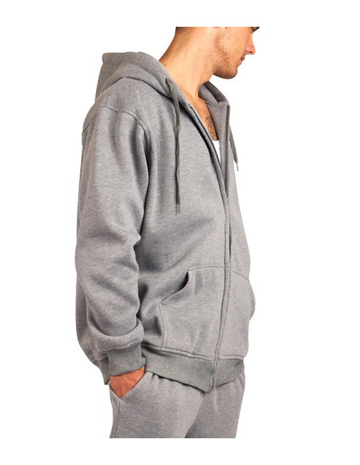 Townz Zip Grey Plain Hoody