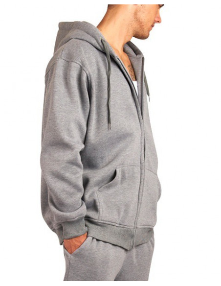 Townz Zip Grey Plain Hoody