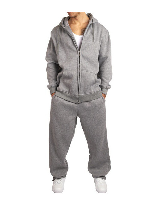 Townz Zip Grey Plain Hoody