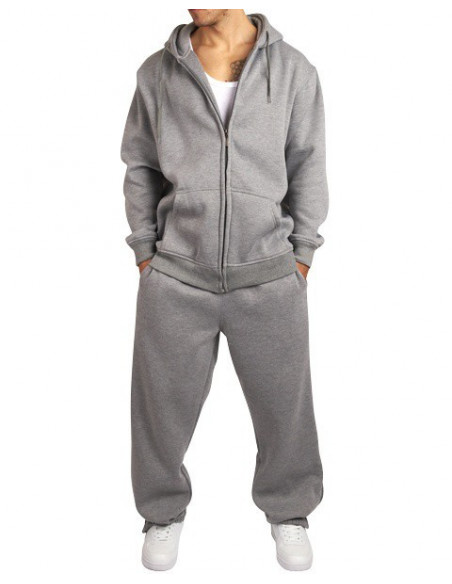 Townz Zip Grey Plain Hoody