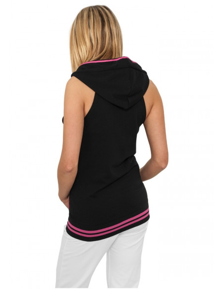 Urban Classics Ladies Hooded French Terry Vest blk/fuc