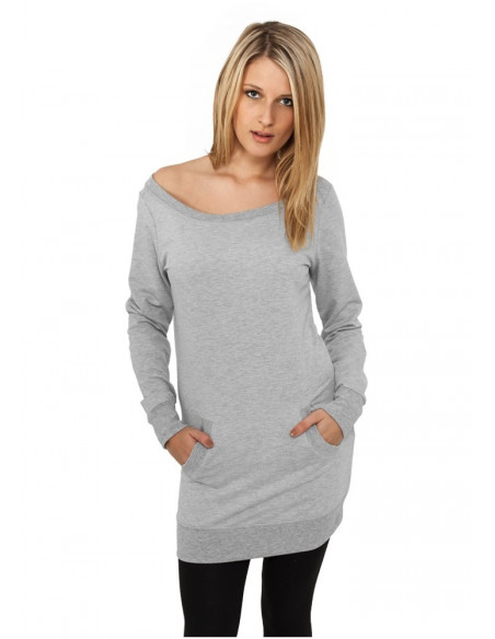 Urban Classics Ladies Long Crewneck grey