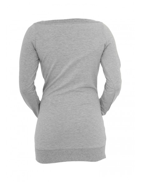 Urban Classics Ladies Long Crewneck grey