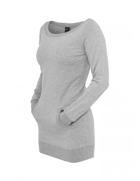 Urban Classics Ladies Long Crewneck grey