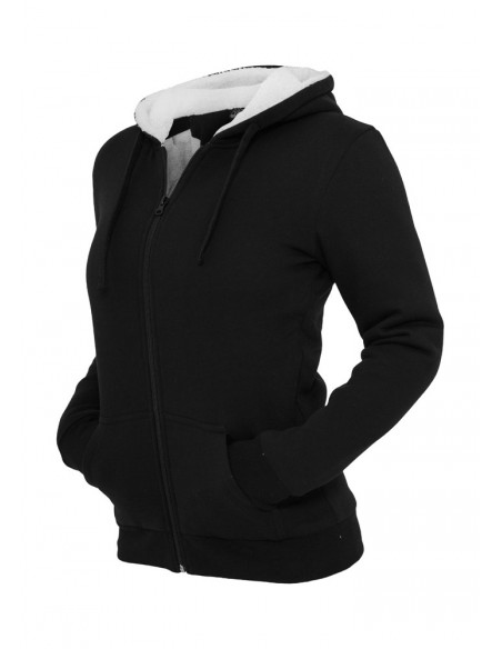 Urban Classics Ladies Winter Zip Hoody blk/wht