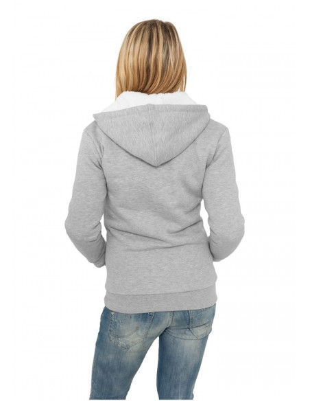 Urban Classics Ladies Winter Zip Hoody grey/white