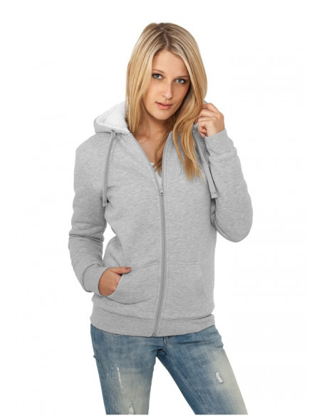 Urban Classics Ladies Winter Zip Hoody grey/white