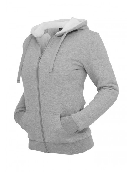 Urban Classics Ladies Winter Zip Hoody grey/white