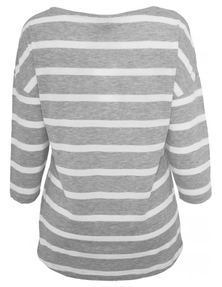 Urban Classics Ladies Loose Striped Tee gry/wht