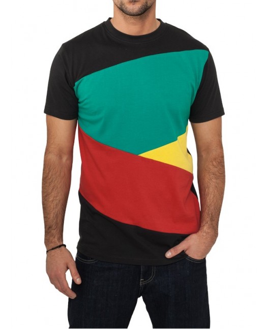 Urban Classics Zig Zag Tee blk/rasta