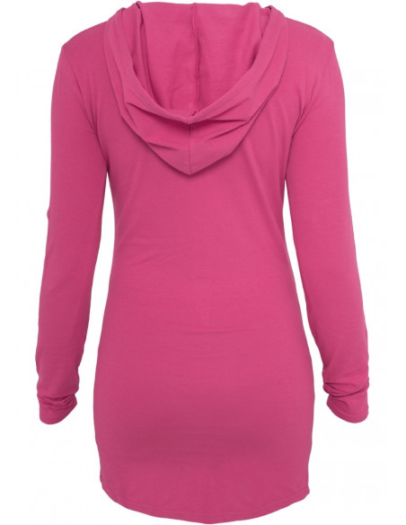 Urban Classics Ladies Long Jersey Hoody fuchsia