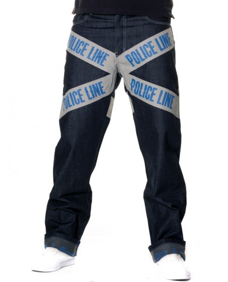 Dirty Money Baggy Police Line Jeans