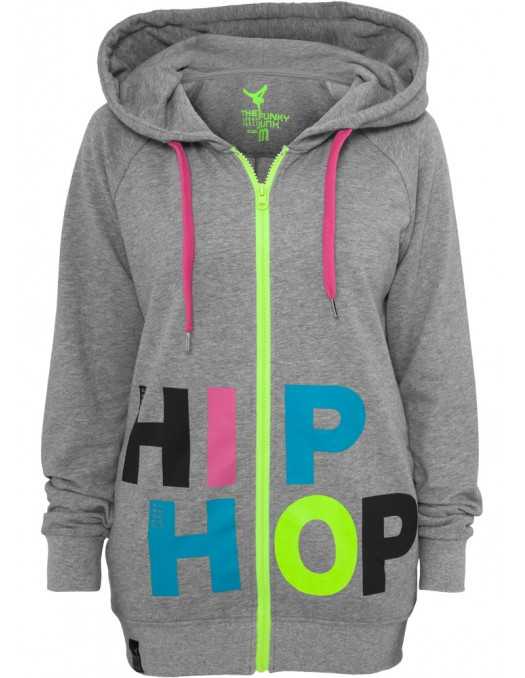 Hip Hop Ziphoodie lightgrey-multicolour