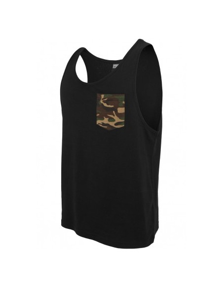 Contrast Pocket Jersey Big Tank blk/woodcamo