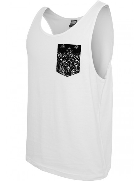 Contrast Pocket Jersey Big Tank wht/blackbandana
