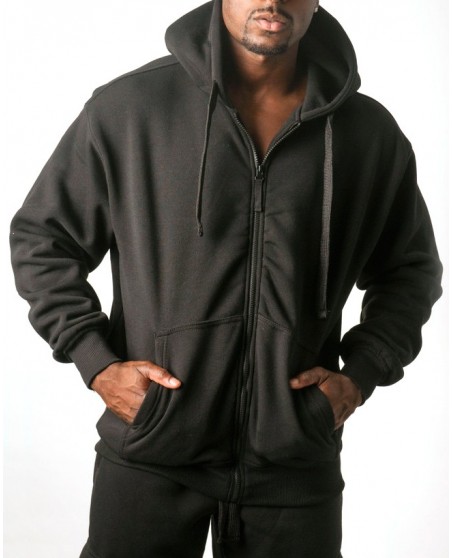 Royal Blue Blanc Zip Hoodie Black
