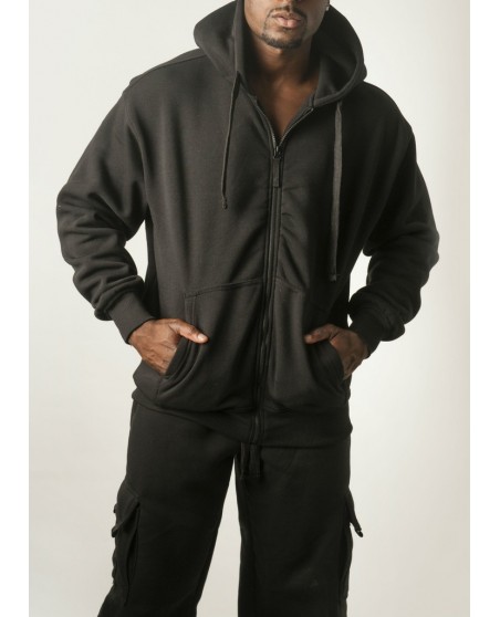 Royal Blue Blanc Zip Hoodie Black