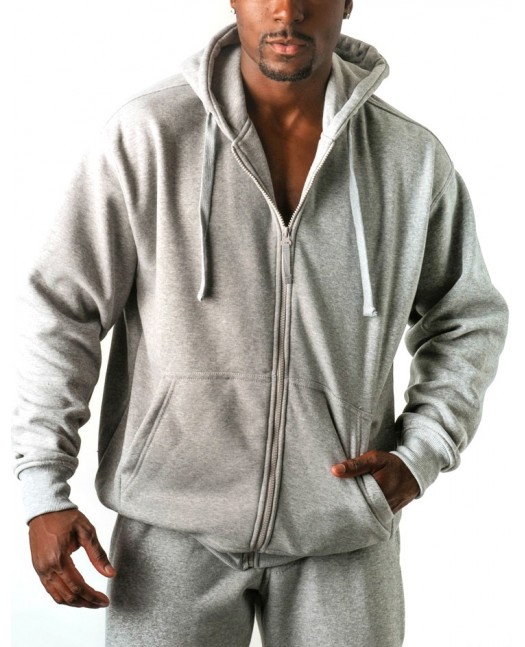Royal Blue Blanc Zip Hoodie Grey