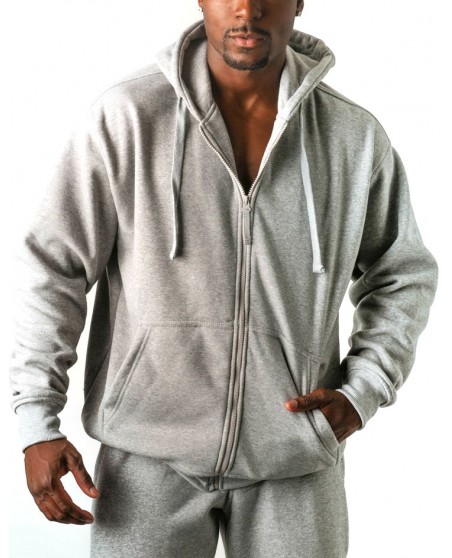 Royal Blue Blanc Zip Hoodie Grey