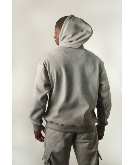 Royal Blue Blanc Zip Hoodie Grey