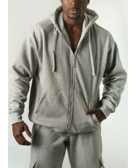 Royal Blue Blanc Zip Hoodie Grey
