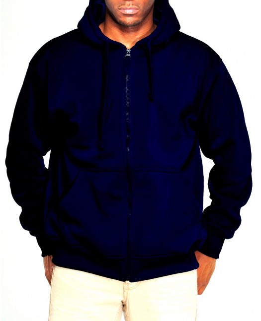 Royal Blue Blanc Zip Hoodie Navy