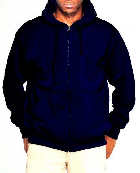 Royal Blue Blanc Zip Hoodie Navy