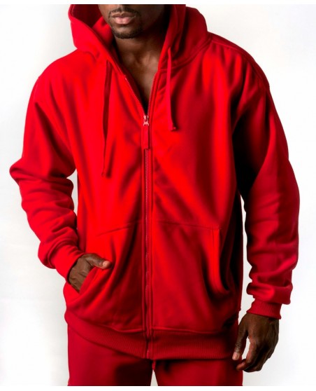 Royal Blue Blanc Zip Hoodie Red