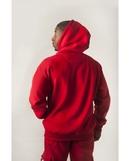 Royal Blue Blanc Zip Hoodie Red