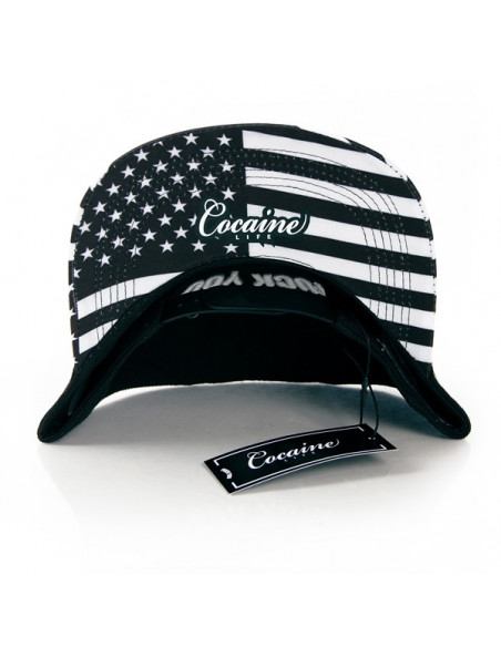 Cocaine Life Snapback Cap Stars and Stripes Black