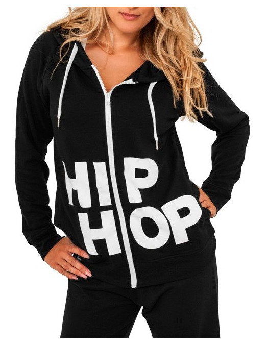 Hip Hop Ziphoodie blk-wht