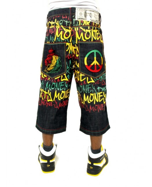 Dirty Money Rasta Peace Lion Jeans...