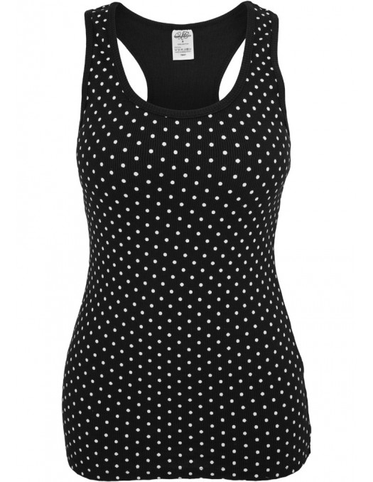Ladies Dot Tanktop blk/wh